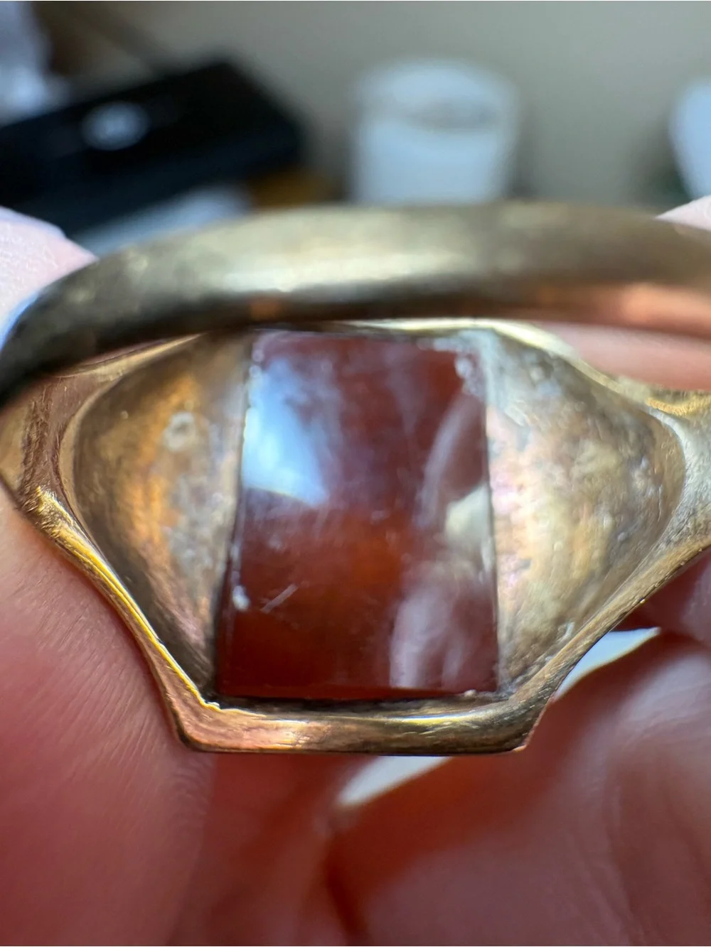 Antique 14 kt Men's Gold Carnelian Intaglio Signet Ring